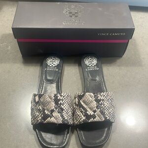 Vince Camuto never worn faux snakeskin slides
